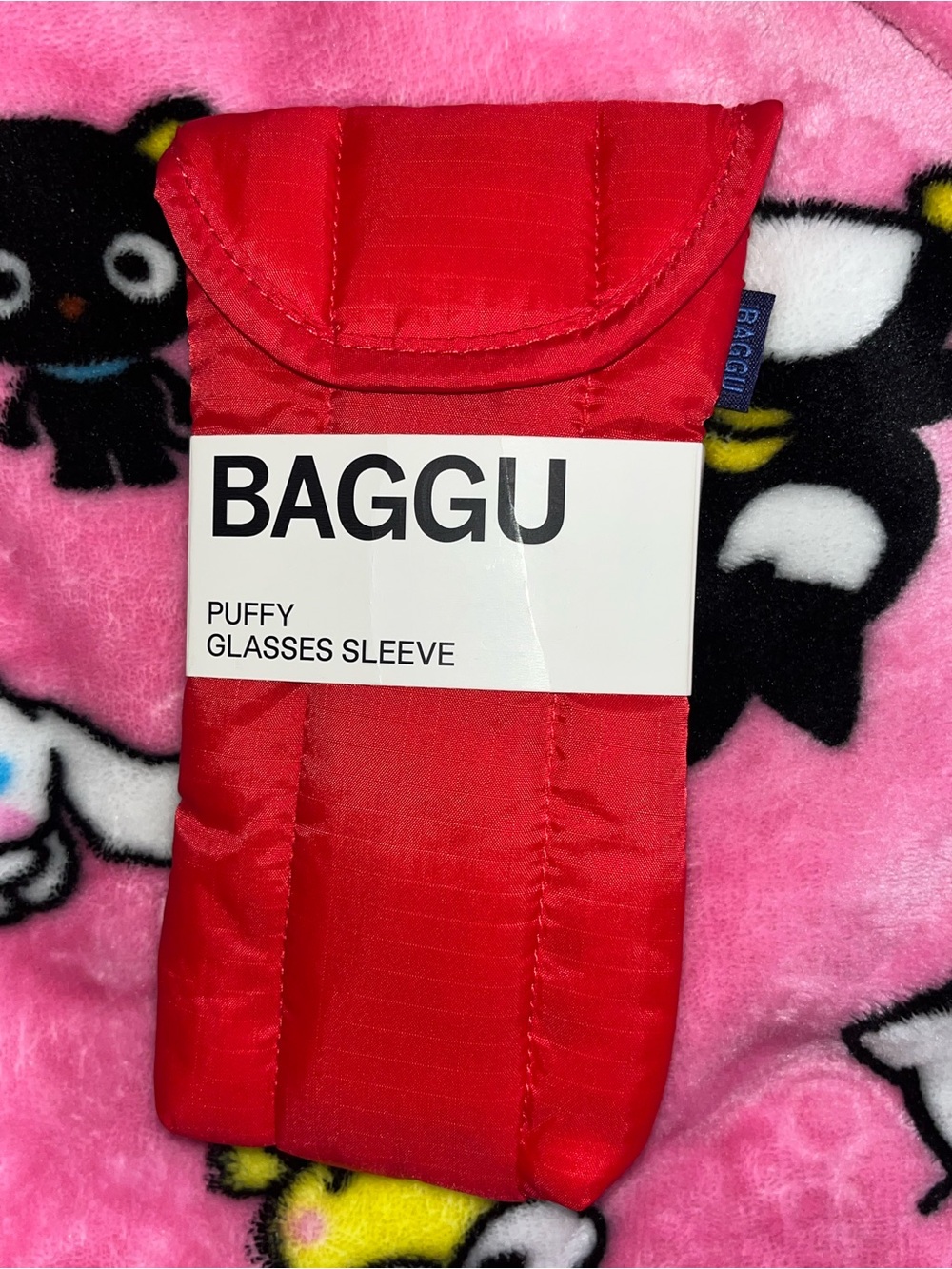 BAGGU Candy Apple Red Puffy Glasses Pouch Sleeve NEW NWT
